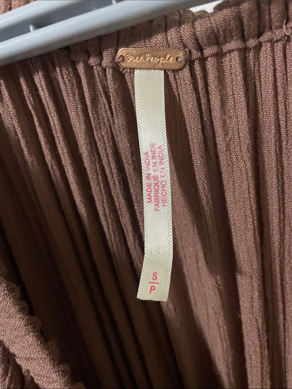 Free People Boho Ruffle Maxi Dress in Brown Size Small - Picture 9 of 11